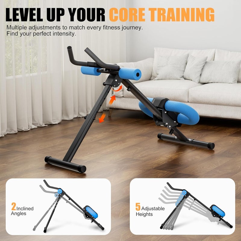PAPIBLU Abdominal Trainers - Adjustable Ab Trainer Machine, Foldable Abdominal Workout Equipment with Knee Protection - Home Gym Core Strength Trainer for Men & Women - Image 2